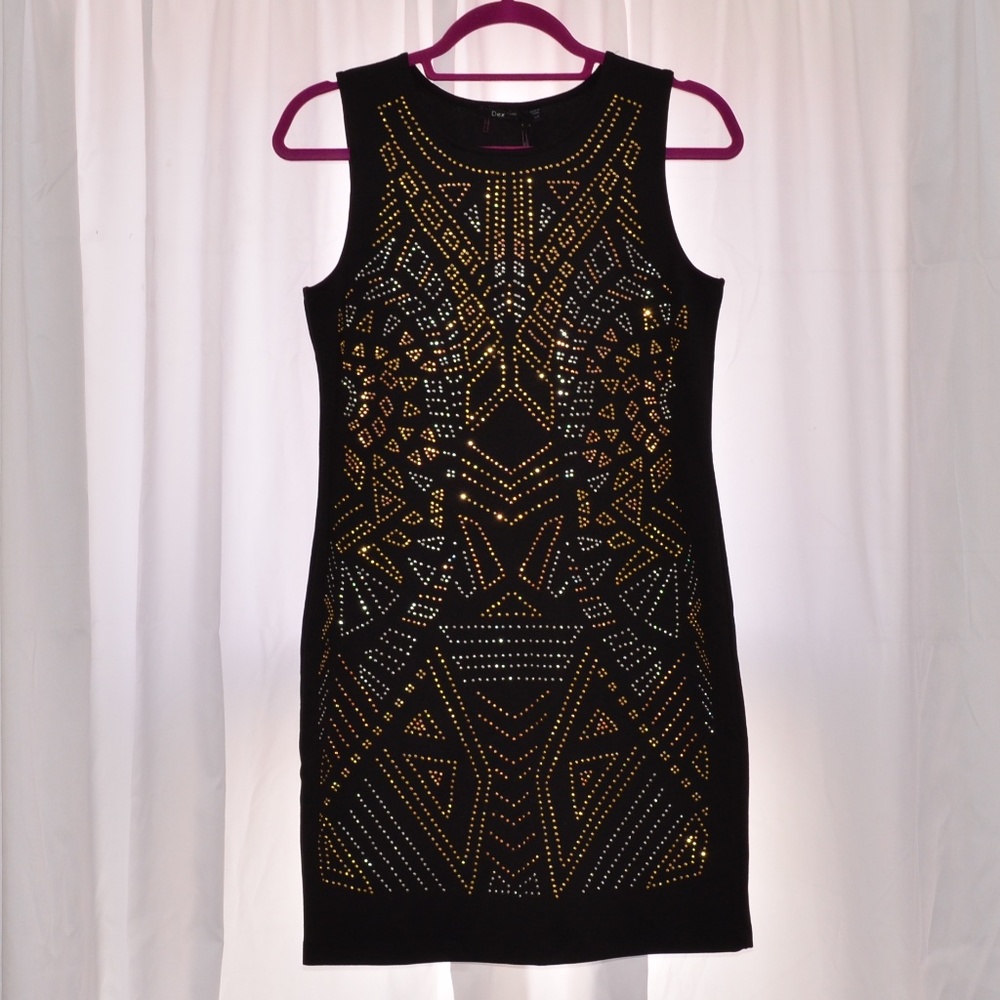 DEX Embellished Black Dress Medium M NEW LBD